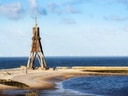 Kugelbake in Cuxhaven an der Nordseeküste.