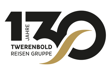 Logo 130 Jahre Twerenbold Reisen Gruppe.