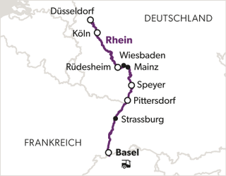 styling-cruise-mit-luisa-rossi-5.jpg Karte des Rheins mit Städten Düsseldorf, Köln, Wiesbaden, Mainz und Basel.