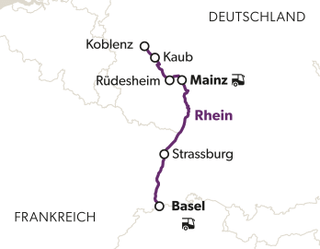 rheinromantik-und-die-farben-des-herbstes-8.jpg Karte mit Route entlang des Rheins von Basel nach Koblenz.