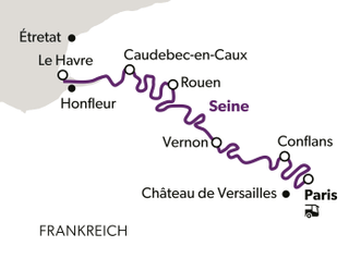 le-grand-voyage-atlantique-9.jpg Karte mit Route von Le Havre nach Paris entlang der Seine.
