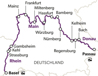 drei-fluesse-von-passau-nach-basel-7.png Karte der Rhein-Main-Donau-Route mit Städten.