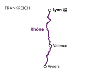 wenn-es-winter-wird-im-tal-der-rhone-8.jpg Karte mit Route von Lyon über Valence nach Viviers entlang der Rhône.