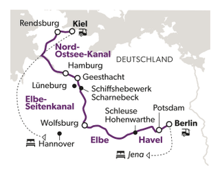 kiel-hamburg-berlin-nord-ostsee-kanal-9.jpg Karte Deutschlands mit Wasserstrassen von Kiel nach Berlin.