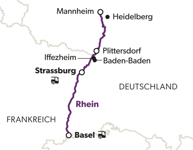 eine-kurze-cruise-und-viel-zu-sehen-5.jpg Karte mit Route von Mannheim nach Basel entlang des Rheins.