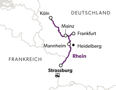 erlebnistour-auf-rhein-und-main-5.jpg Karte mit Städten am Rhein von Köln bis Strassburg.